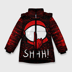 Куртка зимняя для девочки AMONG US - SHHH!, цвет: 3D-черный
