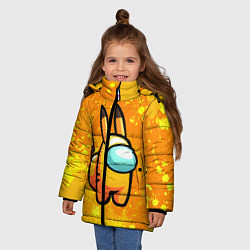 Куртка зимняя для девочки AMONG US - Pikachu, цвет: 3D-черный — фото 2