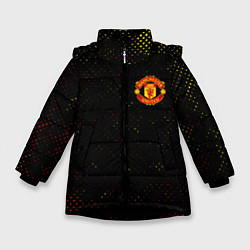 Куртка зимняя для девочки MANCHESTER UNITED, цвет: 3D-черный
