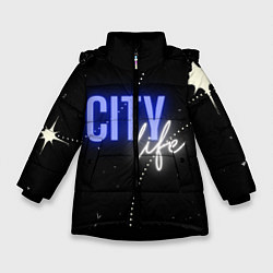 Куртка зимняя для девочки City life, цвет: 3D-черный