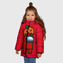 Куртка зимняя для девочки HALLOWEEN IS AMONG US, цвет: 3D-черный — фото 2