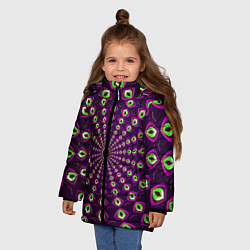 Куртка зимняя для девочки Fractal-$$$, цвет: 3D-черный — фото 2