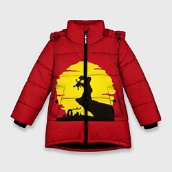 Куртка зимняя для девочки КОРОЛЬ БАРТ, цвет: 3D-черный