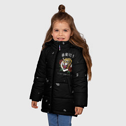 Куртка зимняя для девочки Тигр спина, цвет: 3D-светло-серый — фото 2