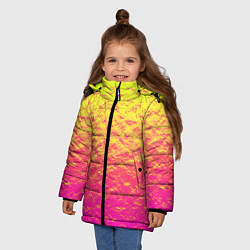 Куртка зимняя для девочки Яркий закат, цвет: 3D-черный — фото 2