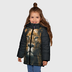 Куртка зимняя для девочки Лев, цвет: 3D-светло-серый — фото 2