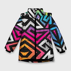 Куртка зимняя для девочки GRAFFITY, цвет: 3D-черный