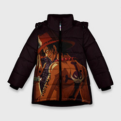 Куртка зимняя для девочки One Piece Портгас Д Эйс, цвет: 3D-черный