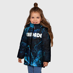 Куртка зимняя для девочки SAUDADE, цвет: 3D-черный — фото 2