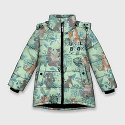 Куртка зимняя для девочки Jungle Book pattern, цвет: 3D-черный