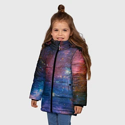 Куртка зимняя для девочки Glitch space, цвет: 3D-черный — фото 2