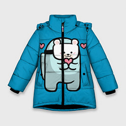 Куртка зимняя для девочки Nyan Cat Among Us, цвет: 3D-черный