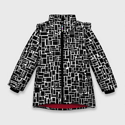 Зимняя куртка для девочки Геометрия ЧБ Black & white