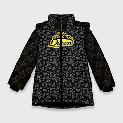 Куртка зимняя для девочки Queen, цвет: 3D-черный