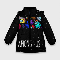 Куртка зимняя для девочки Among Us Звёзды, цвет: 3D-черный