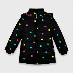 Куртка зимняя для девочки Конфетти, цвет: 3D-черный
