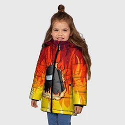Куртка зимняя для девочки Among Us Fire Z, цвет: 3D-светло-серый — фото 2