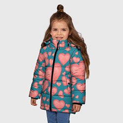 Куртка зимняя для девочки Любовь, цвет: 3D-красный — фото 2