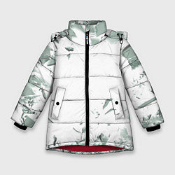 Куртка зимняя для девочки Разбитое стекло, цвет: 3D-красный