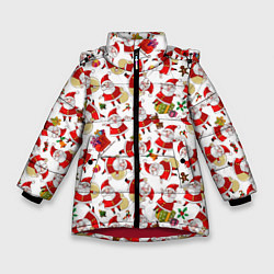 Куртка зимняя для девочки Дед Мороз, цвет: 3D-красный