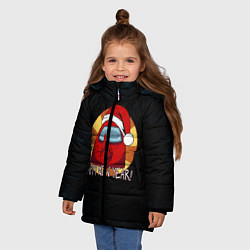 Куртка зимняя для девочки Among Us - Новый год, цвет: 3D-черный — фото 2