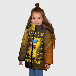 Куртка зимняя для девочки AMONG US - IMPOSTOR, цвет: 3D-черный — фото 2