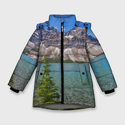 Куртка зимняя для девочки Горное озеро, цвет: 3D-светло-серый