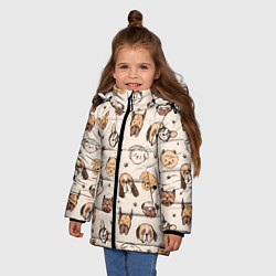 Куртка зимняя для девочки Хипстерские собачки, цвет: 3D-черный — фото 2