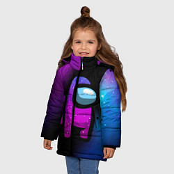 Куртка зимняя для девочки AMONG US - КОСМОС, цвет: 3D-черный — фото 2