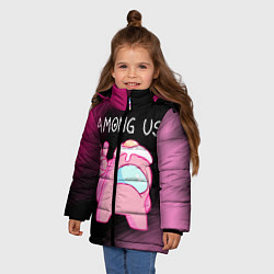Куртка зимняя для девочки AMONG US - Милота, цвет: 3D-светло-серый — фото 2
