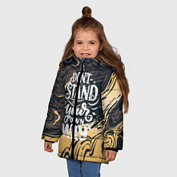 Куртка зимняя для девочки Мотивация, цвет: 3D-светло-серый — фото 2