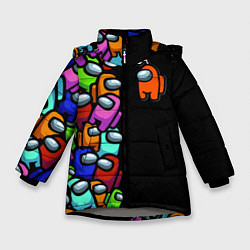 Куртка зимняя для девочки Among us, цвет: 3D-светло-серый