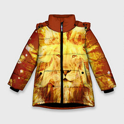 Куртка зимняя для девочки Лев, цвет: 3D-черный