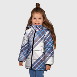 Куртка зимняя для девочки Шотландка Z, цвет: 3D-черный — фото 2