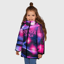 Куртка зимняя для девочки STRANGER THINGS S, цвет: 3D-черный — фото 2