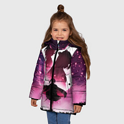 Куртка зимняя для девочки Столп Бабочки, цвет: 3D-светло-серый — фото 2
