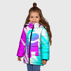 Куртка зимняя для девочки AMONG US - NEON, цвет: 3D-светло-серый — фото 2