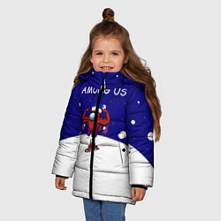 Куртка зимняя для девочки Спортивный AMONG US, цвет: 3D-черный — фото 2