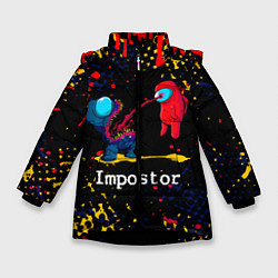 Куртка зимняя для девочки Among Us - Impostor, цвет: 3D-черный