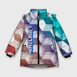 Куртка зимняя для девочки Minecraft, цвет: 3D-светло-серый