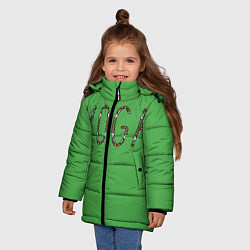 Куртка зимняя для девочки Йога, цвет: 3D-черный — фото 2