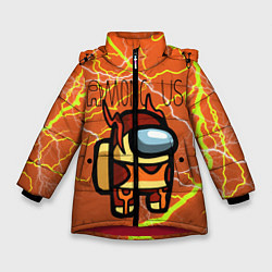 Куртка зимняя для девочки Among Us Lightning Z, цвет: 3D-красный