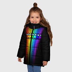 Куртка зимняя для девочки AMONG US - РАДУГА, цвет: 3D-черный — фото 2