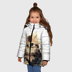 Куртка зимняя для девочки Катёнок, цвет: 3D-светло-серый — фото 2