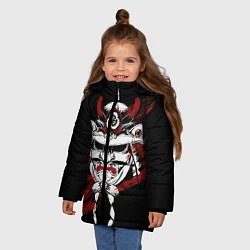 Куртка зимняя для девочки Самурай Маска, цвет: 3D-черный — фото 2