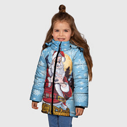 Куртка зимняя для девочки Santa Love, цвет: 3D-светло-серый — фото 2