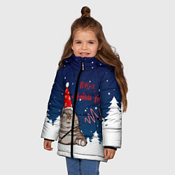 Куртка зимняя для девочки Вжух и Новый Год, цвет: 3D-светло-серый — фото 2