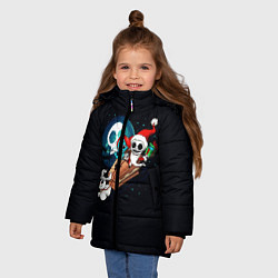 Куртка зимняя для девочки Дух Рождества, цвет: 3D-черный — фото 2