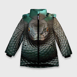 Куртка зимняя для девочки Чёрная мамба, цвет: 3D-черный
