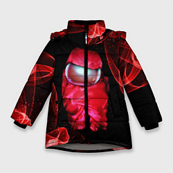 Куртка зимняя для девочки AMONG US - КРАСНЫЙ, цвет: 3D-светло-серый